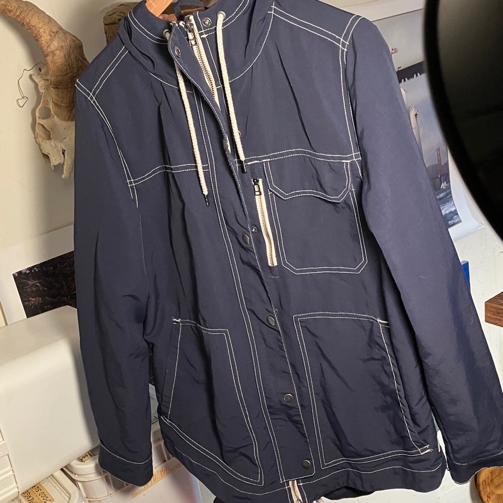 Toad&Co Navy Utility Jacket with White Stitching
